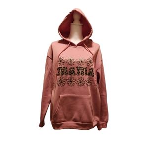 MAMA Leopard print Hooded Sweater